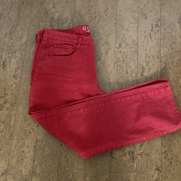 Vintage Guess Women’s button down red jeans! Straight/boots! High rise! Size 36 - Picture 16 of 17